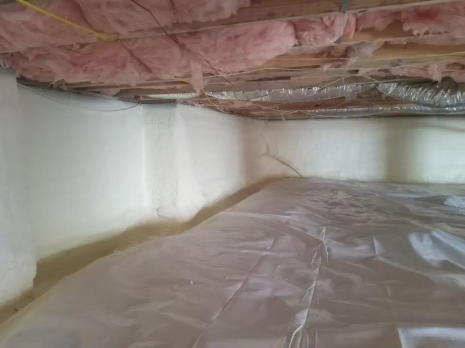 Crawl space encapsulation with closed-cell spray foam for Attic Insulation in Cinco Ranch